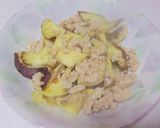 さつま芋とひき肉のチリソース作り方3写真