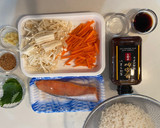 焼肉生だれで時短鮭の切り身で炊き込みご飯作り方2写真