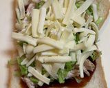 和風サラダチキンのお好み焼き風トースト作り方4写真