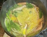小松菜と椎茸のあんかけ卵とじうどん作り方5写真