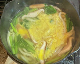 小松菜と椎茸のあんかけ卵とじうどん作り方5写真