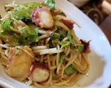タコとホワイトセロリのトマトバジルパスタ作り方4写真