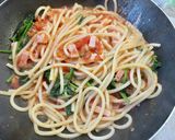 ベーコンとほうれん草トマトクリームパスタ作り方7写真