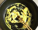 青菜の生ふりかけで作る♡菜の花チャーハン作り方2写真