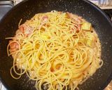 サツマイモとベーコンのクリームパスタ作り方6写真