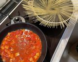 辛いの好きのガーリックトマトパスタ作り方4写真