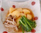 ほっこり♪じゃがいも、しめじ、ニラの煮物作り方4写真