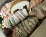 豚しゃぶ肉で野菜巻き巻き☆マヨちくわ弁当作り方1写真