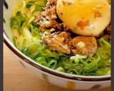 長ネギとサバ缶漬け半熟煮卵丼♪作り方6写真