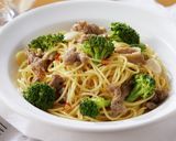秋の味覚！豚ひき肉とキノコの和風パスタ作り方13写真
