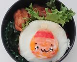 キャラクター弁当★にこちゃん目玉焼き作り方4写真