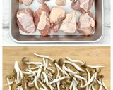 ピリ旨＊鶏肉としめじの葱だれ生姜照り焼き作り方1写真