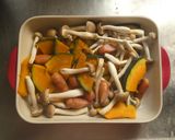 かぼちゃときのこのチーズソースがけ作り方3写真