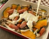 かぼちゃときのこのチーズソースがけ作り方5写真