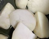 簡単！里芋と小松菜のゴマ胡麻炒め和え作り方1写真