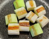酢味噌で食べる　焼き葱とカリカリ油揚げ作り方3写真