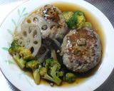 れんこんシャキ☆和風おからハンバーグ作り方13写真