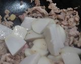 里芋と豚肉甜麺醤炒め作り方5写真