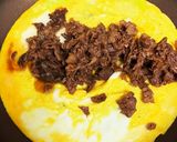 残ったお肉でオムレツ作り方3写真