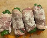 ピーマンとパプリカの豚薄ロース巻き巻き作り方2写真