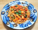 豚ひき肉と里芋とオクラのミートソース作り方10写真