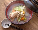 鶏もも肉と白菜の具だくさん汁作り方6写真