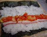夫の好物♡キムチで恵方巻き（巻き寿司）①作り方5写真