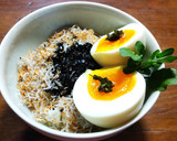 軽い〆に　蒸しタラコのイカ墨ご飯　作り方6写真