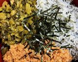 時短過ぎ☆しらす鮭高菜の3色丼作り方3写真