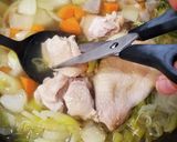 鶏肉でもつ煮込み風!作り方9写真
