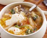 ☆簡単☆キムチと豆腐のふわたまスープ作り方5写真