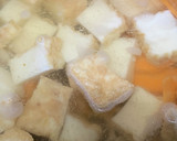 蓮根と残り野菜の具たくさんの胡麻味噌汁作り方2写真
