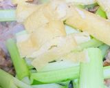 小松菜と豚小間の餡掛けカリカリ焼きそば作り方3写真