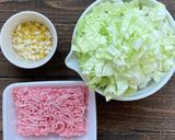 豚ひき肉と白菜の餡かけごはん作り方1写真