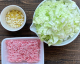 豚ひき肉と白菜の餡かけごはん作り方1写真