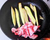 茄子とチンゲン菜と豚肉の炒め物作り方3写真