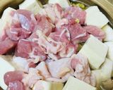 鍋の素●鶏肉と菊菜のあっさり菊菜鍋作り方2写真