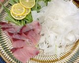 ぶりしゃぶ　ねぎと大根　生姜ポン酢作り方1写真