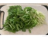 水菜と塩昆布の和え物作り方1写真