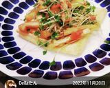 “揚げの貝割れ大根梅和えオンザお揚げ”作り方3写真