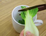 ベジ♪レンジでチンゲン菜のコーンスープ作り方2写真