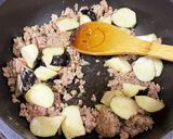 お茄子とミンチの甘辛あんお豆腐のどんぶり作り方5写真