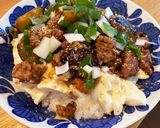 お茄子とミンチの甘辛あんお豆腐のどんぶり作り方8写真