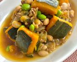 かぼちゃと大豆とミンチの旨煮♪作り方6写真