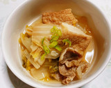 白菜と厚揚げと豚肉の煮物作り方4写真