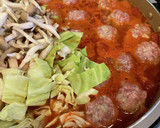 トマト缶使用☆ミートボールのトマト鍋♪作り方8写真
