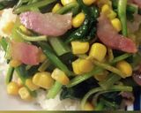 ポパイ(ほうれん草､ベーコン､コーン)丼作り方6写真