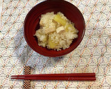 秋　さつまいもの炊き込みご飯作り方4写真
