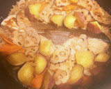 鰤と根菜の赤だし炊き込みごはん作り方6写真