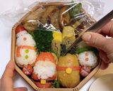 サンタ・トナカイ・雪だるまいなりキャラ弁作り方8写真